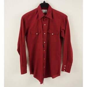 Vintage H Bar C Ranchwear Gaucho Cowboy Rodeo Pearl Snap Shirt Men's Medium Red